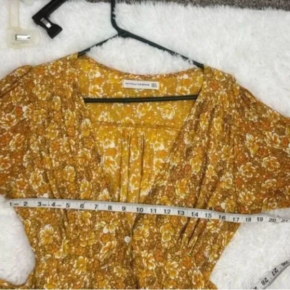 Faithfull the Brand Yellow Floral Midi Dress XS - Picture 4 of 9